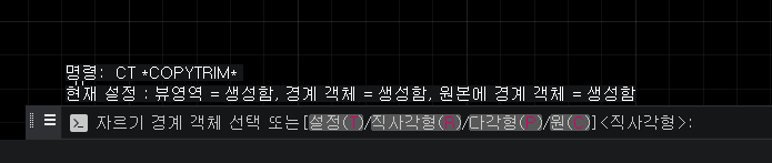 COPYTRIM 자르기 경계 객체